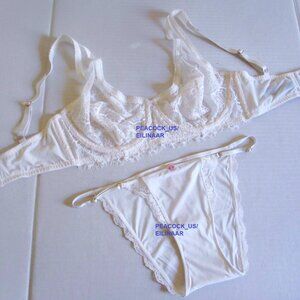 36DDD/L VICTORIA SECRET Dream Angels Unlined Plunge Bra Set String Bikini Panty